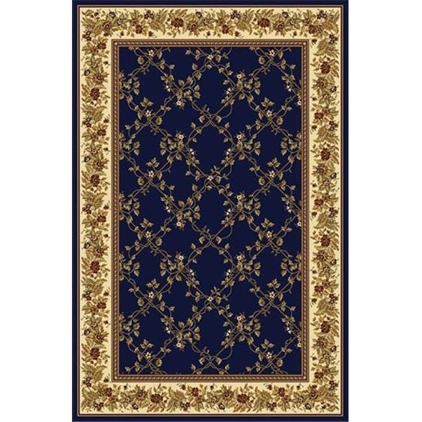 Radici Usa Inc Radici 1427-1741-NAVY Noble Rectangular Navy Blue Transitional Italy Area Rug; 5 ft. 5 in. W x 8 ft. 3 in. H 1427/1741/NAVY